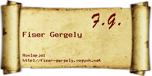 Fiser Gergely névjegykártya